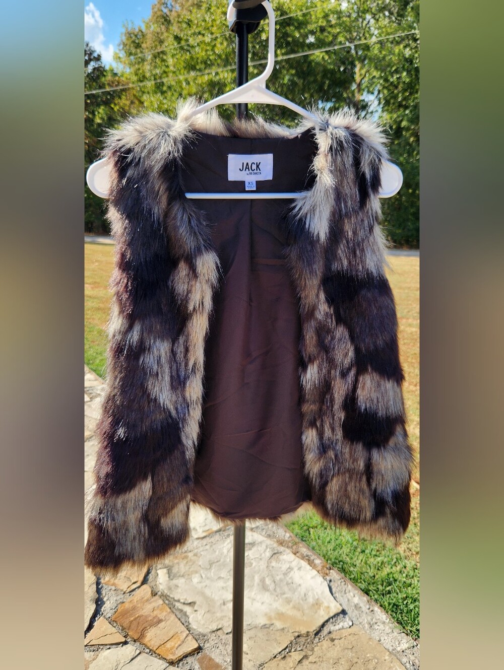 Jack by BB Dakota Multi-Color Shaggy Faux Fur Vest - Size XS